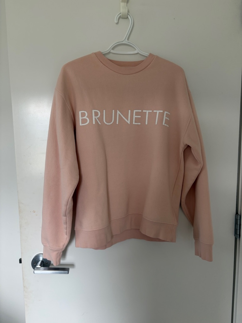 Brunette The Label Blush Pink Logo Crewneck Sweatshirt